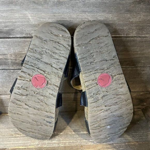 Womens Haflinger Black Leather Slip On Comfort Sandals Slides Size EUR 40 US 9 M - Picture 5 of 6